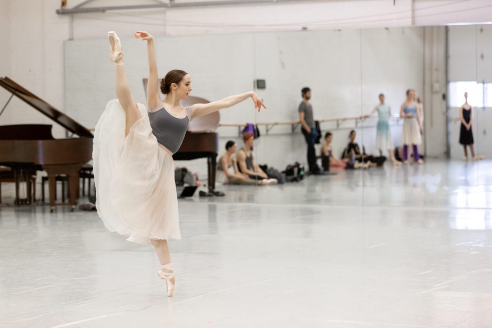 Company Member Carly Wheaton rehearses for Cinderella