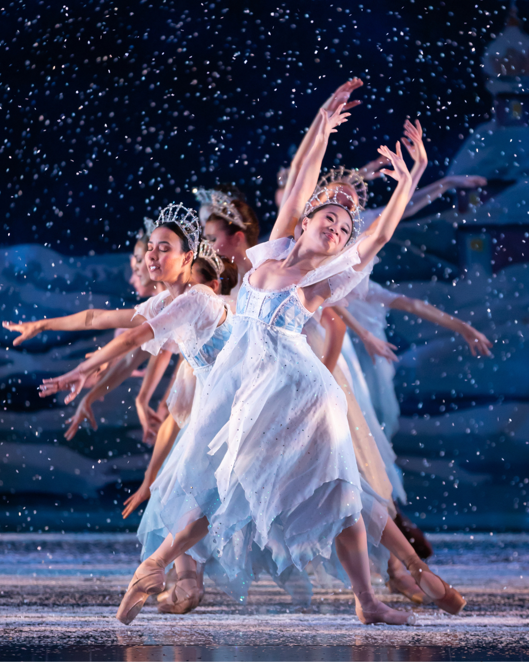 Phoebe Ing as Snow is Gerard Charles' BalletMet's yearly production The Nutcracker